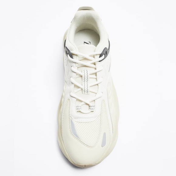 NWT. Zara Bone White Multi-Piece Running Sneakers. Size 9. - Picture 3 of 10